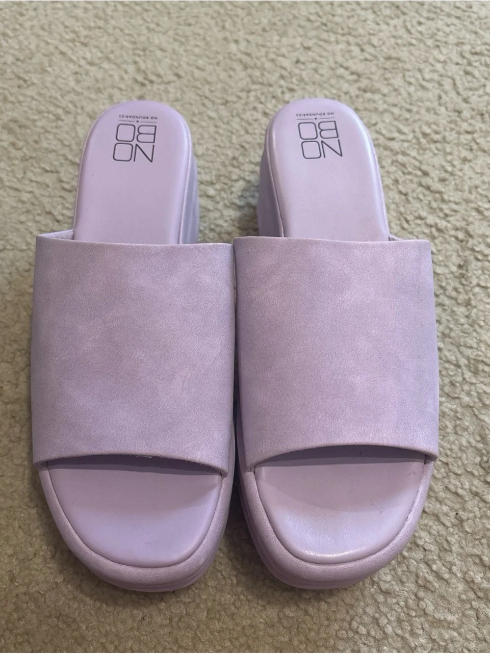 NOBO Lavender Platform Slide Sandals